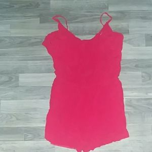 Red ruffled romper